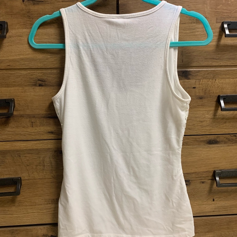 Studio Y white and silver sequence tank top - Picture 2 of 3